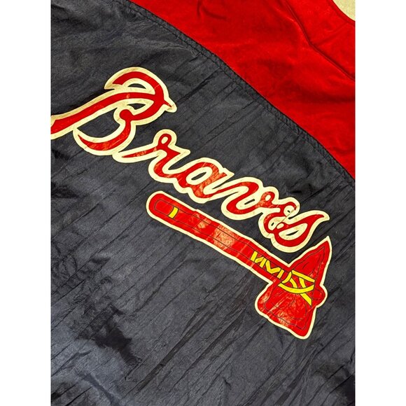 VTG Apex One ATLANTA BRAVES MLB Pullover windbreaker L XL unisex Baseball Jacket - Picture 11 of 11